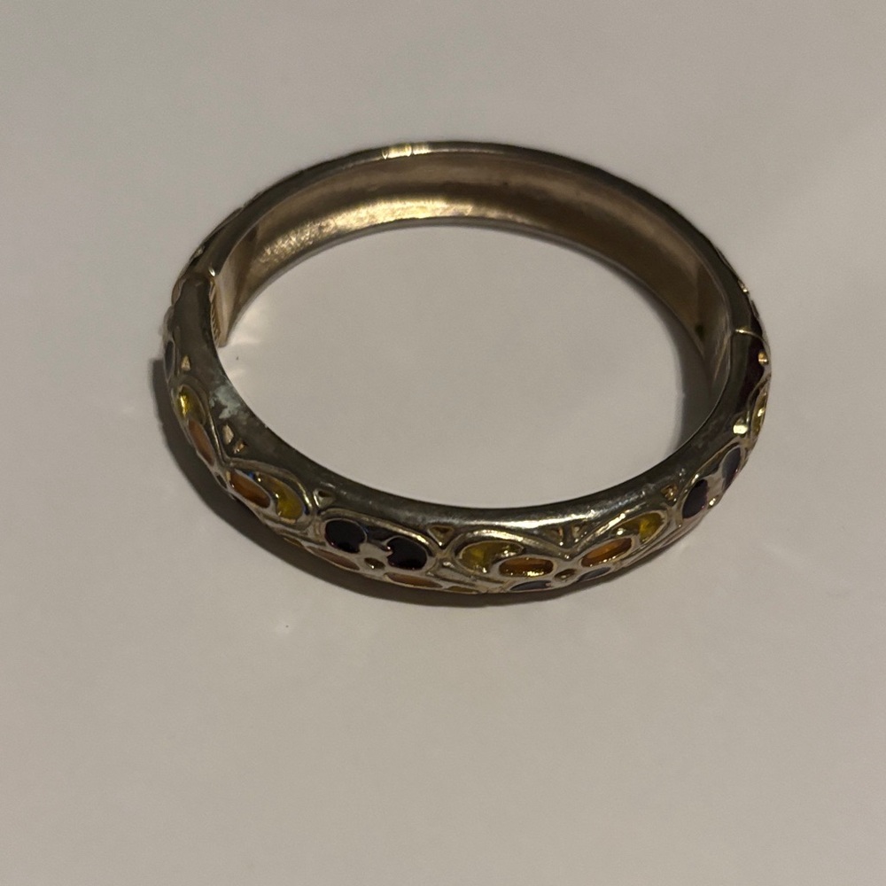 Elegant Silver and Gold Bangle Bracelet